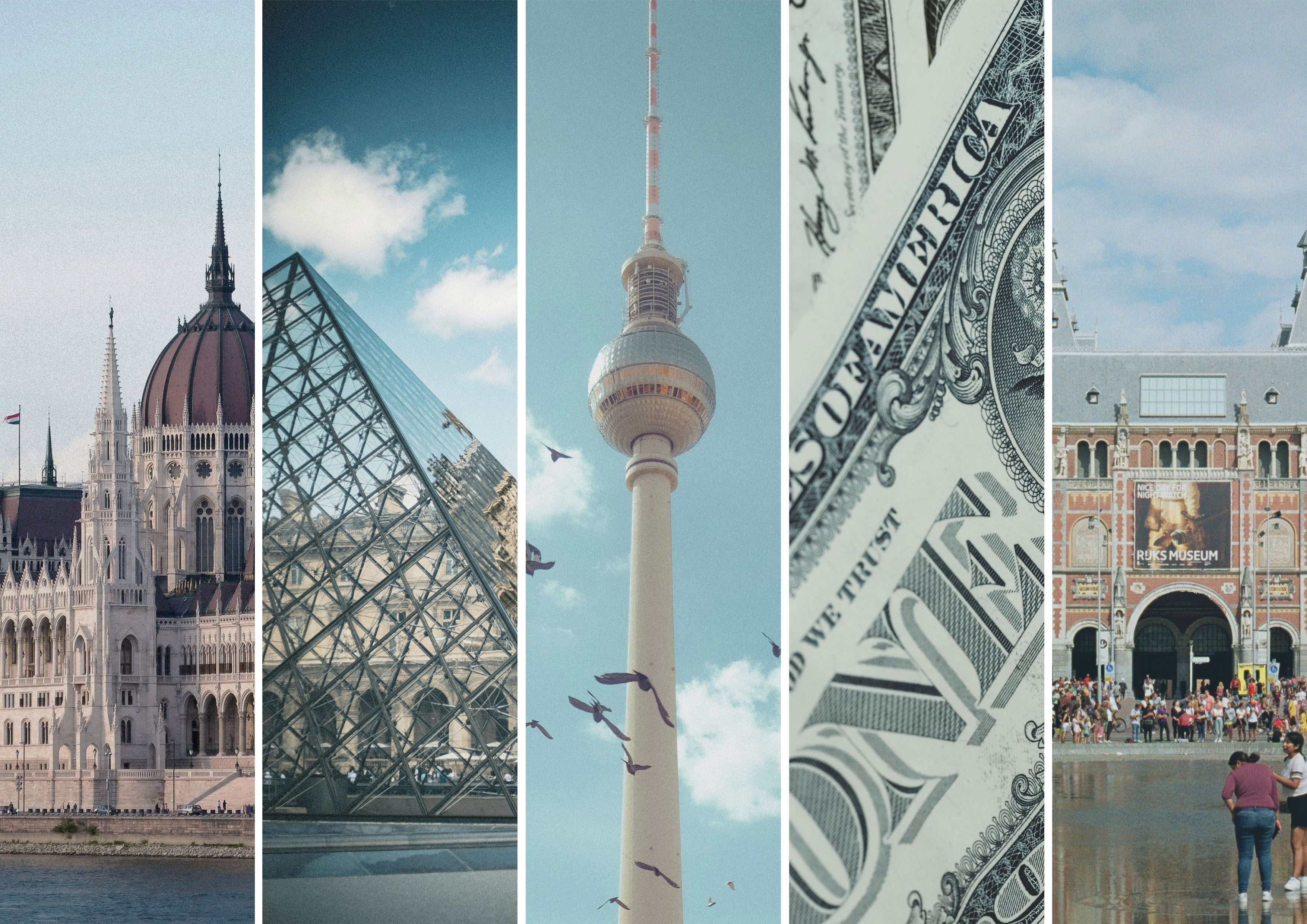 Budapests parlament, Louvren i Paris, TV-tornet i Berlin, amerikanska dollar och Rijksmuseum i Amsterdam – resmål och sevärdheter i FOREX Upplevelseindex 2026.