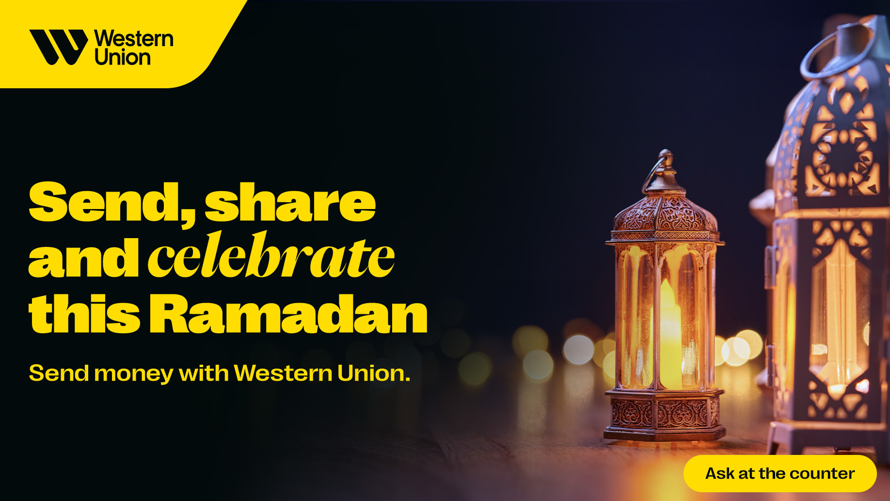 Western Union - Siirtokulut 0 euroa, kun lähetät vähintään 105 euroa Forex-toimipisteestä Pakistaniin. Taustalla Pakistanin lippu.